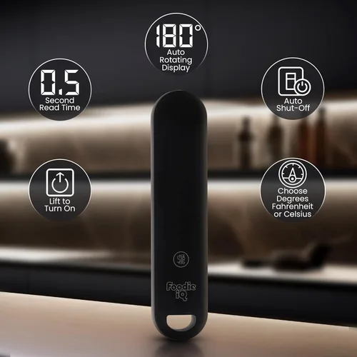 Vista 2 de Termómetro digital profesional para alimentos, tiempo de respuesta de <1 segundo, precisión de ± 0.5 °F, impermeable IP67, magnético, termómetro