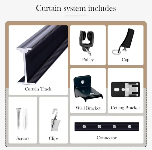 Vista 5 de Rieles flexibles para cortinas de techo, riel de techo para cortinas, riel de aluminio para cortinas montaje en techo, riel de cortina montaje
