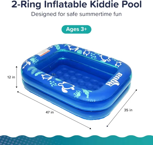 Vista 2 de Aqua Inflatable Tanning Pool Lounger, Premium Pool Float with Cupholders and Removeable Pillow for Relaxation and Fun