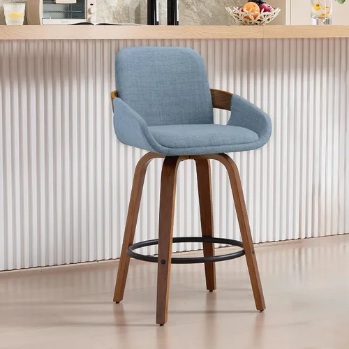 Vista 9 de VipDesk - Taburetes de bar giratorios, taburetes de bar de 26" de altura de mostrador con respaldo y brazos, sillas de bar tapizadas modernas
