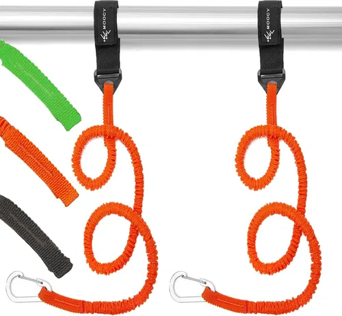 Vista 7 de Correa de remo para kayak, correa de caña de kayak, cordón elástico en espiral, accesorios de pesca para kayak y remos