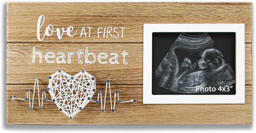 VILIGHT Regalos para Nuevas Mamás - Anuncios de Embarazo Regalos de Revelación de Género para Bebés - Marco de Fotos de Sonograma Amor en el Primer