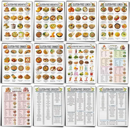 Vista 9 de 12 piezas de póster de dieta de alimentos para reflujo ácido, lista de dieta para ERGE, alimentos bajos en ácido, lista de compras para gastritis