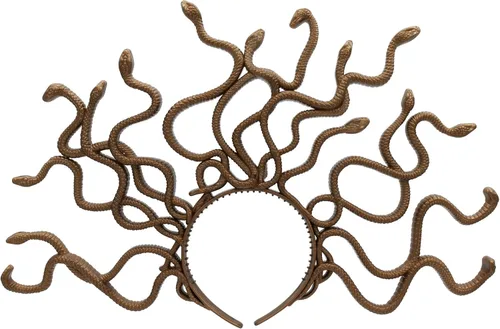 Vista 2 de Nicky Bigs Novelties Adult Medusa Snake Costume Headband, Gold, One