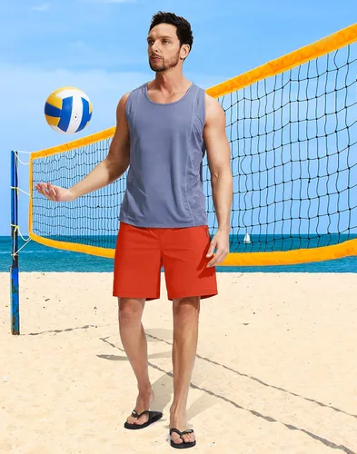 Vista 6 de Viodia Traje de baño para hombre con forro de compresión de secado rápido con bolsillos con cremallera