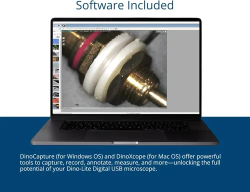 Vista 5 de Dino-Lite Microscopio digital USB AF3113T - 0.3MP, 20x -50x, ampliación óptica 200x, medición, compatible con WF-20, software Windows/Mac incluido
