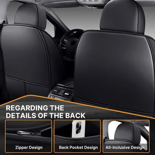 Vista 4 de Fundas de asiento delantero para Mazda CX-3 2016-2021, protección de banco frontal 3D compatible con bolsa de aire lateral, línea negra y negra