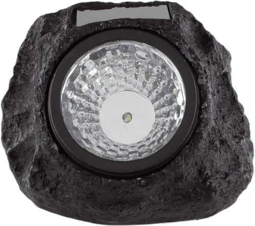Vista 7 de Pure Garden Luces solares de roca para exteriores, paquete de 4 luces LED superbrillantes resistentes a la intemperie, luces solares