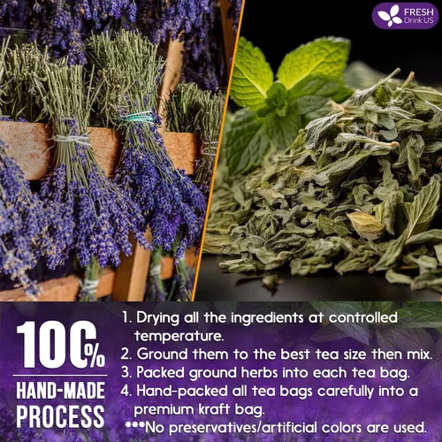 Vista 666 de FreshDrinkUS, 135 bolsas de té de jengibre y cúrcuma premium, ingredientes 100% naturales, mezcla hecha a mano de té de hierbas de cúrcuma