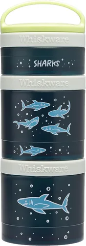 Vista 8 de Whiskware - Dinosaurios - Recipientes apilables para aperitivos para bebés, niños y niños pequeños, 3 vasos apilables para la escuela o el viaje