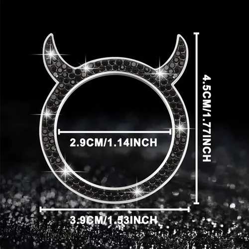 Vista 2 de WINKA Bling Cubierta del Botón de Arranque del Motor del Coche Universal Push Start Stop Trim Anillo de Encendido Tapa Decoraciones 2 piezas