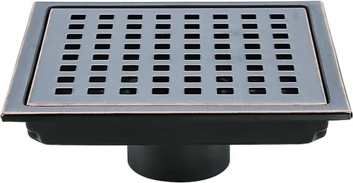 Vista 54 de RANDOM Drenaje de ducha redondo SUS304 de acero inoxidable dorado cepillado Drenaje de ducha de 4 pulgadas con brida de base de PVC ajustable