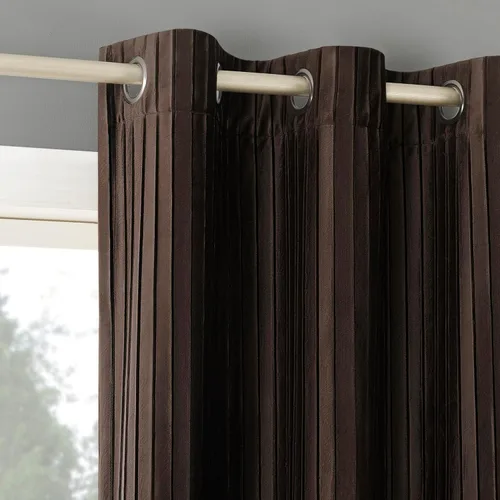 Sun Zero Scarlett - Juego de 2 paneles de cortinas opacas plisadas de terciopelo que reducen el ruido, 40 x 84 pulgadas, marrón chocolate