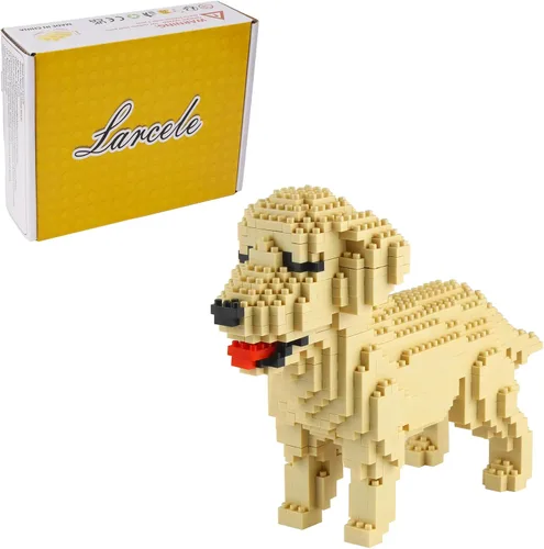Vista 15 de Larcele Juego de Bloques de Construcción de Perro Micro, Kit de Ladrillos de Juguete de Construcción Mini para Mascotas, 950 Piezas KLJM-02