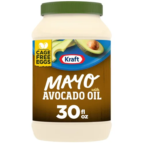 Kraft - Mayonesa reducida en grasa hecha de aceite de aguacate de (tarro de 30 onzas)- el embalaje puede variar