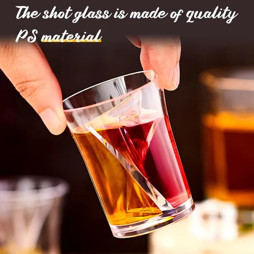 Vista 2 de Suclain 24 vasos divididos reutilizables de plástico transparente de 2 onzas, vasos divididos para bar, alcohol, despedida de soltera