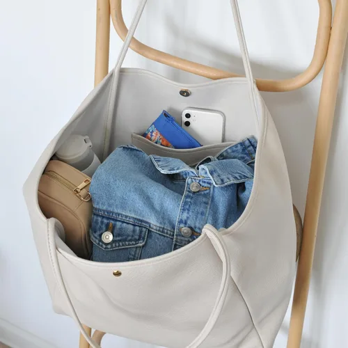 Vista 50 de HOXIS Bolso de mano de cuero PU de gran tamaño para mujer, bolso de fin de semana, bolso de viaje