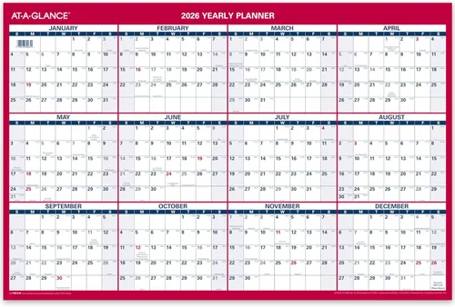 Vista 7 de AT-A-GLANCE Calendario de pared 2027, mensual, 24 x 36 pulgadas, vista de año completo (PM122827)