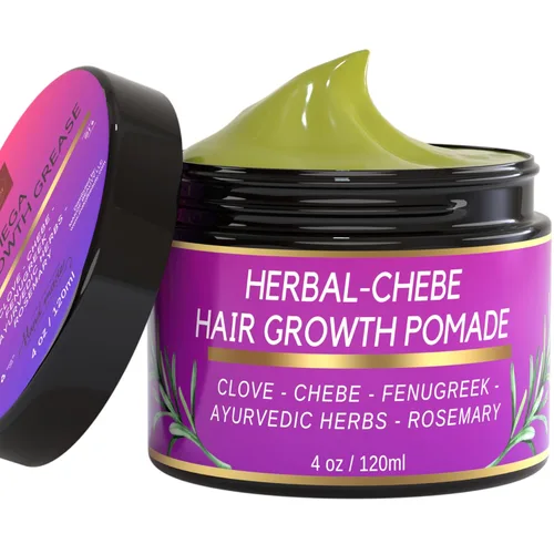 MAKOF BEAUTY Chebe Grasa para el crecimiento del cabello, pomada de hierbas con clavo, fenogreco, romero, moringa y hierbas ayurvédicas para pérdida
