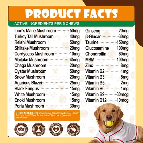 Vista 6 de Masticables de hongos para perros: bultos y protuberancias para perros