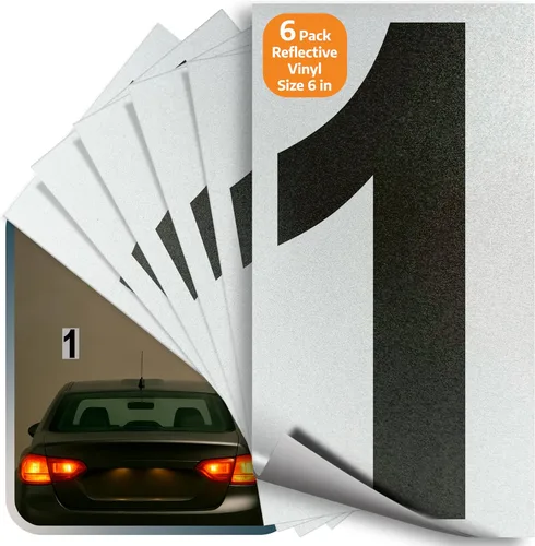 Vista 78 de iSYFIX Calcomanías de vinilo negro número 0 (Zero) – Paquete de 6 calcomanías de 1.5 pulgadas – Calcomanías de alta calidad, fondo reflectante