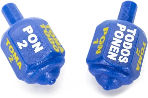 Vista 7 de Classic Mexican Pirinola Toma Todo - Pieza de plástico sólido 5 colores Pack/Pirinola de Plastico Solida (paquete de 5)