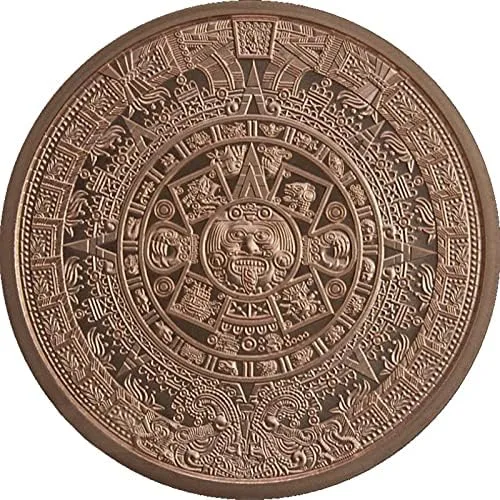 Vista 2 de Medallón de cobre puro .999 de 2 oz (calendario azteca)
