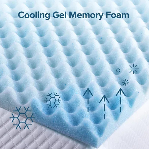 Vista 9 de ZINUS Cubrecolchón de espuma viscoelástica de gel refrescante en espiral de 1.5 pulgadas, embalaje WonderBox más pequeño y más conveniente