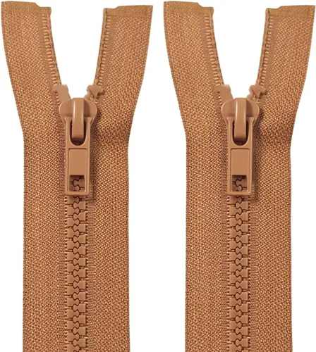 Vista 19 de MebuZip 2 cremalleras separadoras #5 de 5 pulgadas, cremalleras de plástico moldeadas con cremallera de resina, a granel para coser, abrigos, Beige