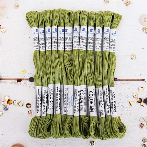 Vista 25 de 12 madejas ThreadArt Premium de hilo de bordar de algodón egipcio de fibra larga Gris antiguo 6 hilos divisibles de 8.75 yardas cada uno