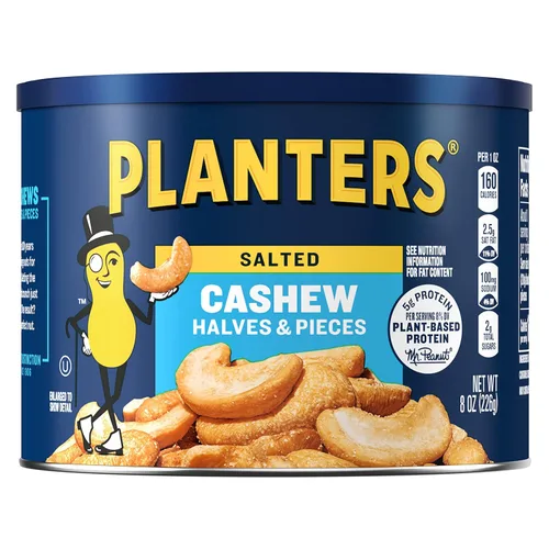 Vista 8 de Planters Marañón en mitades y pedazos ligeramente salado, 8 oz