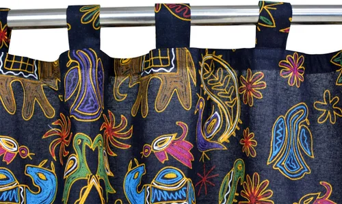 Vista 6 de ABREEZE Cortinas de cocina de lino y algodón retro, cenefas de estilo bohemio para ventanas pequeñas, 55 x 20 pulgadas