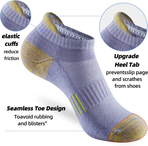 Vista 5 de ATBITER Ankle Socks Women's With Cushioned Athletic Running No Show Low Cut Tab Socks 6-Pairs