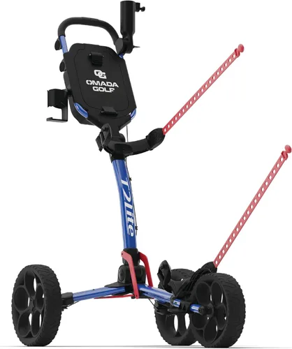 Vista 11 de OMADA GOLF Trilite Carrito de Golf Push Carrito de Golf Ligero y Plegable Soporte Ajustable para Bolsa de Golf