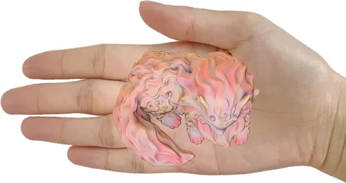 Vista 3 de Molde de silicona lindo gatito con cuernos de dragón que decora el molde de silicona de resina epoxi de arcilla polimérica