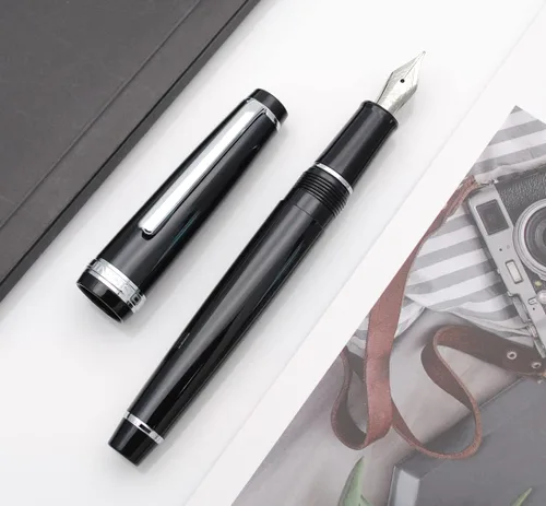 Vista 6 de JINHAO 82 - Pluma estilográfica con clip plateado (punta F 0.020 in, negro)