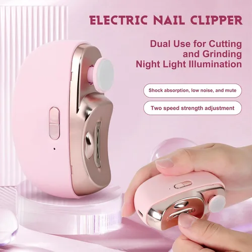 Vista 2 de Cortaúñas eléctrico, lima de uñas eléctrica, recortadora de uñas automática 3 en 1 con pulido, molinillo de uñas automático para mujeres, recortador