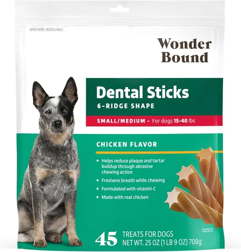 Vista 9 de Marca Amazon – Wonder Bound - Palitos dentales con sabor a carne de res para perros grandes (más de 30 libras), forma de 6 crestas para control