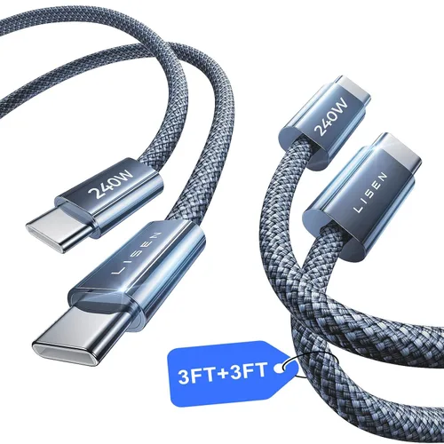 Vista 14 de LISEN para Apple iPad Cargador de Carga Rápida 240W Cable USB C para iPad Pro 13/12.9/11 pulgadas, A16/10ª generación, iPad Air 11/13 midnight