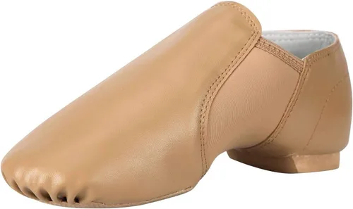 Linodes Zapatos de jazz unisex 006 de piel sintética sin cordones para mujeres y hombres