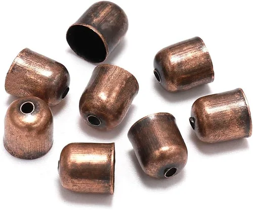 Vista 9 de Cordones de cuero con borlas, punta de extremo con hebilla, punta de extremo de fibra de gamuza de 0.31 a 0.47 pulgadas, tapas de cuentas de metal