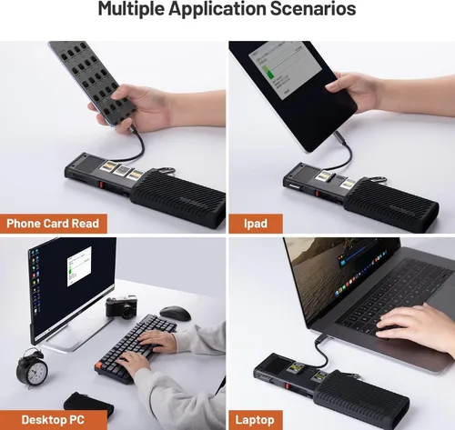 Vista 6 de PGYTECH CreateMate - Lector de tarjetas USB 3.2 CFexpress A, lector de tarjetas SD de 10 GBps para fotógrafo (CFexpress-A, negro)