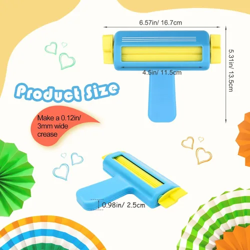 Vista 2 de Crimpadora de papel para manualidades, herramienta para hacer moldeador de ondas, manualidades de bricolaje (azul)