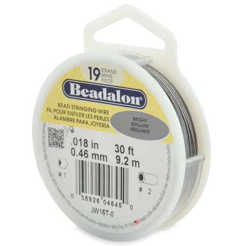 Vista 13 de Beadalon - Alambre para collar de cuentas de acero inoxidable (19 hilos, 0,25 mm, brillante, 31 m)