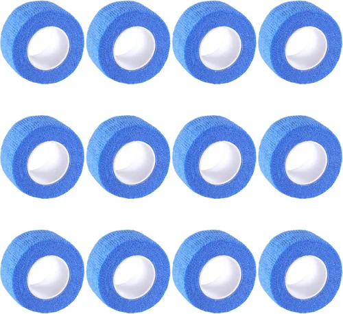 Vista 12 de IndigoCase Paquete de 12 vendajes autoadhesivos de 1 pulgada, paquete variado de vendajes de color negro, cinta elástica de agarre deportivo