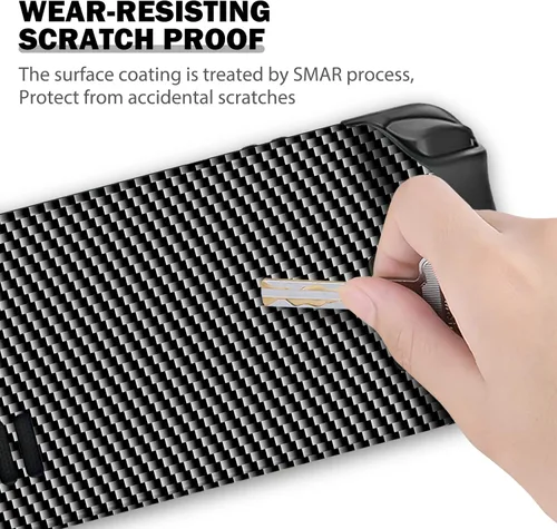 Vista 3 de DLseego Adhesivo de fibra de carbono negro para Steam Deck Stripe Vinilo protector anti huellas dactilares resistente a los arañazos cubierta