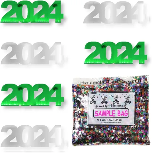 Vista 47 de Confetti Year 2024 Negro, Azul Royal Combo - 2 bolsas de media onza (1 oz)