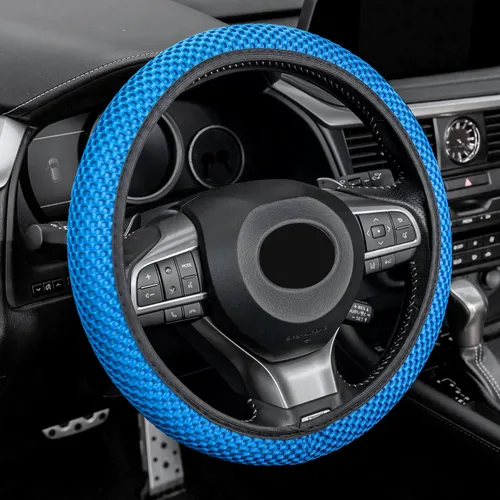 Vista 13 de Alpmosn Funda Elástica Extensible para Volante, Microfibra Transpirable de Seda de Hielo, Antideslizante, Accesorios de Interior de Automóvil
