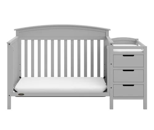 Vista 77 de Graco Benton 5 en 1 Cuna Convertible (Gris) – Certificado GREENGUARD Gold, se convierte de cuna para bebé a cama infantil, diván y cama