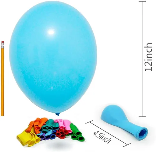 Vista 3 de Globos multicolores de 12 pulgadas de látex fuerte de aproximadamente 12 colores, 100 globos para fiesta, celebrar cumpleaños, Navidad, bodas